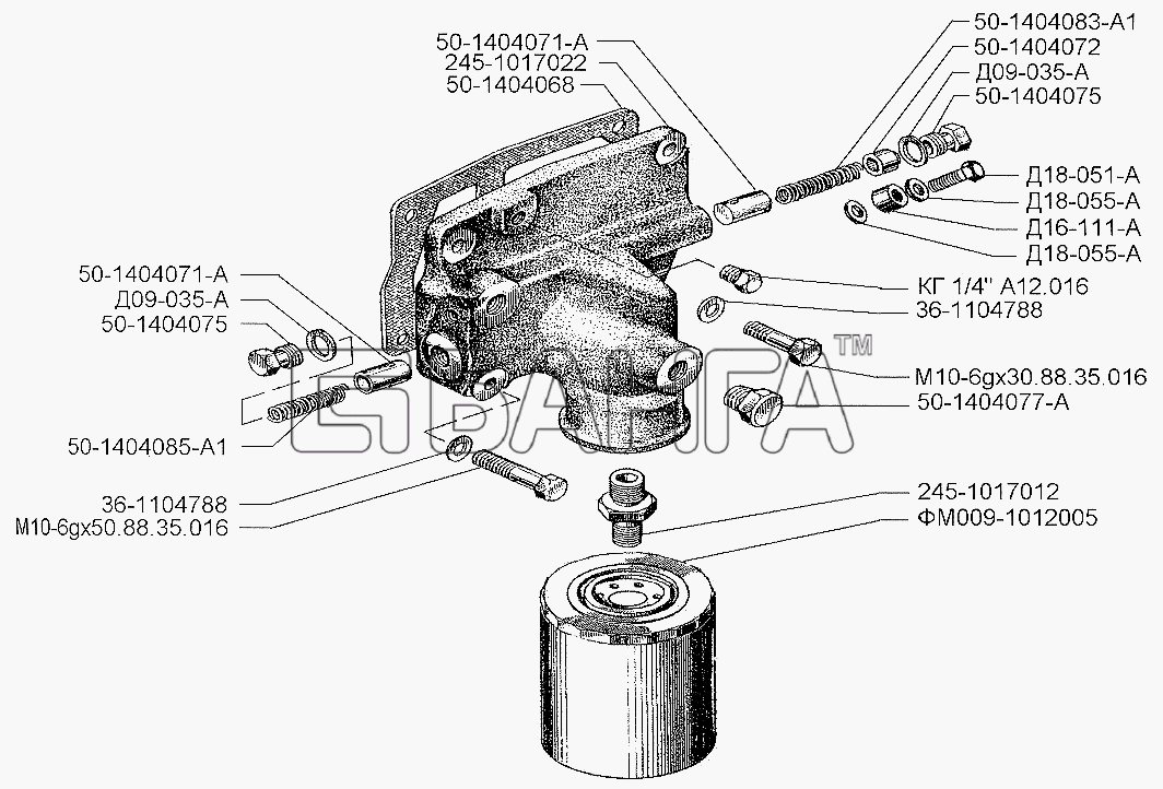 ЗИЛ ЗИЛ-5301 (2006) Схема Установка масляного фильтра (вариант 2)-40